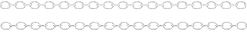 Sterling Silver 1x1mm Flat Cable Chain - 20ft