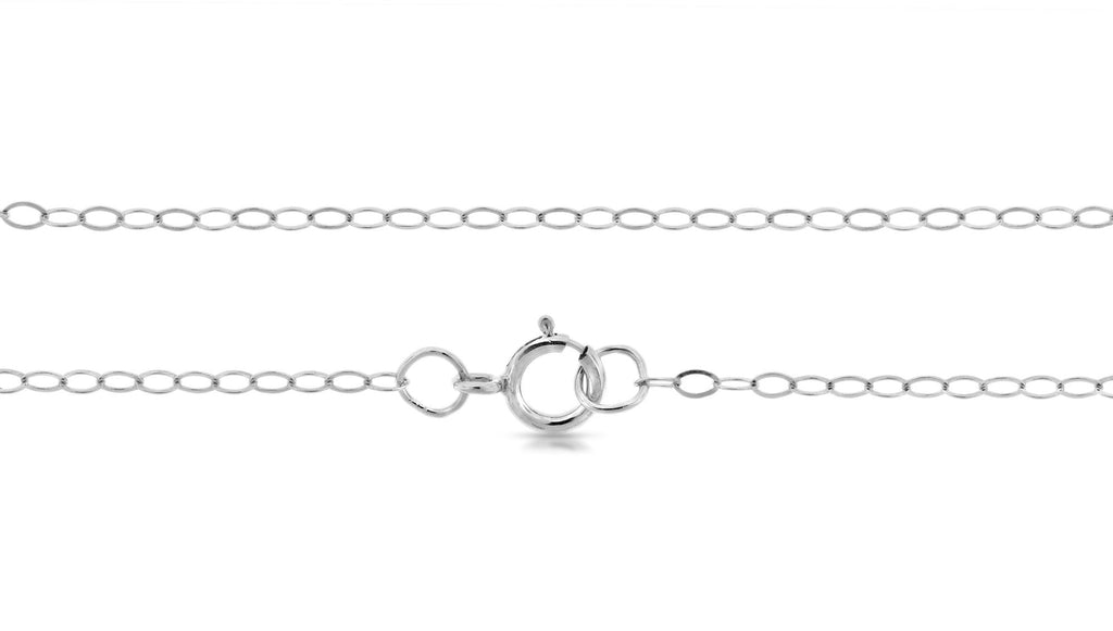 Sterling Silver 2.2x1.7mm 18" Flat Cable Chain with Spring Ring Clasp - 1pc
