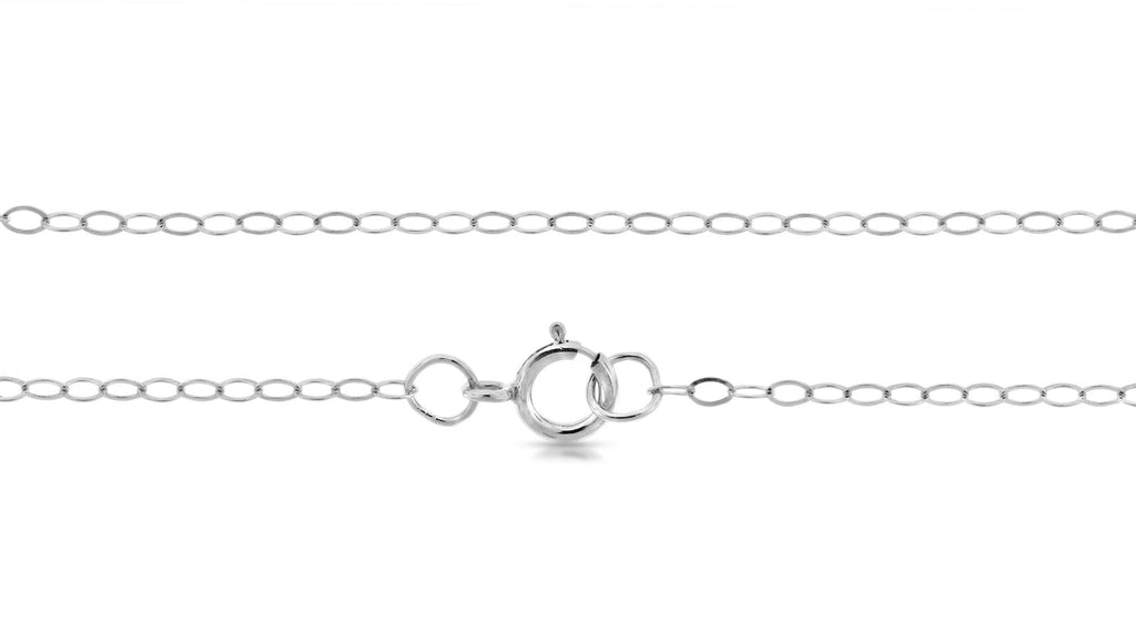 Sterling Silver 2.2x1.7mm 24" Flat Cable Chain with Spring Ring Clasp - 1pc