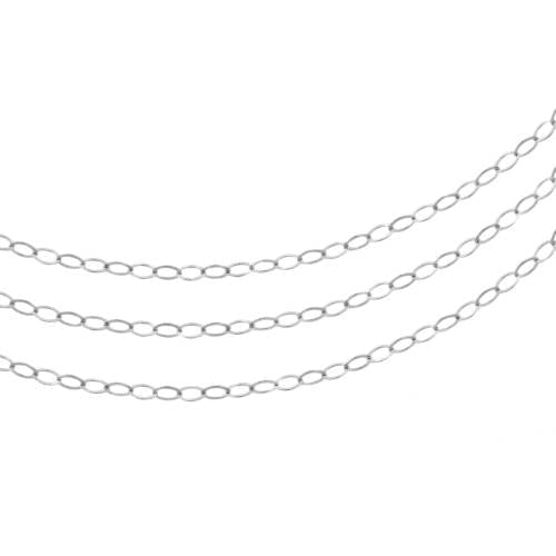 Sterling Silver 2.2x1.7mm Flat Cable Chain - 100ft