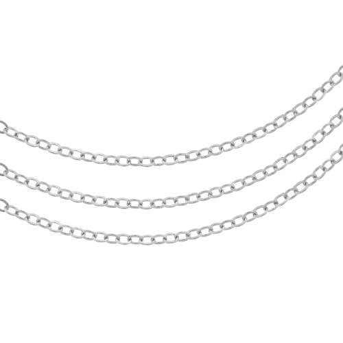 Sterling Silver 2.5x2mm Flat Cable Chain - 100ft