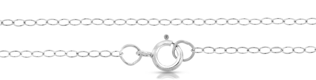 Sterling Silver 2x1.5mm 20" Delicate Cable Chain with Spring Ring Clasp - 1pc