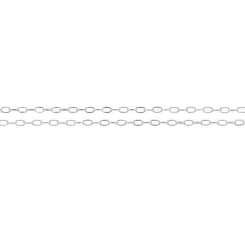 Sterling Silver 2x1mm Drawn Flat Cable Chain - 5ft