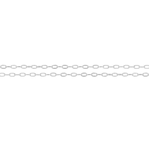 Sterling Silver 2x1mm Drawn Flat Cable Chain - 20ft