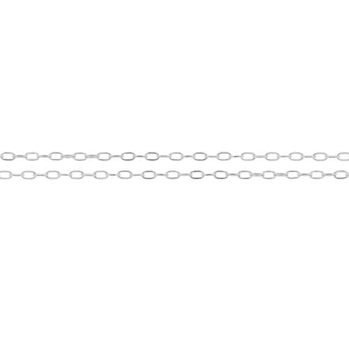 Sterling Silver 2x1mm Drawn Flat Cable Chain - 100ft