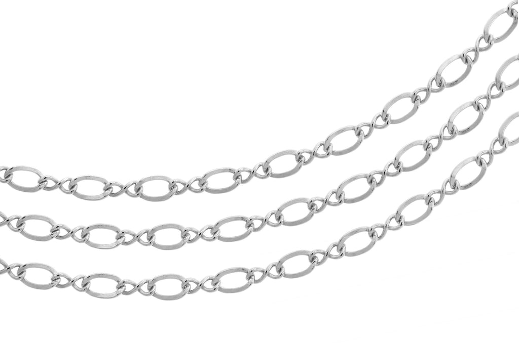 Sterling Silver 3.3x2.3mm Figure Eight Chain - 5 Feet Spool