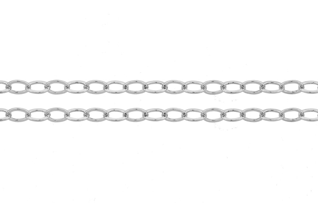 Sterling Silver 3.5x2.6mm Flat Cable Chain - 20ft