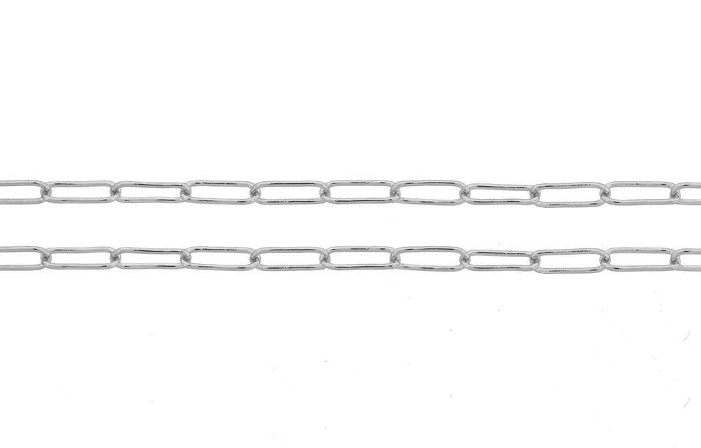 Sterling Silver 4.9x2mm Elongated Drawn Cable Chain - 5ft
