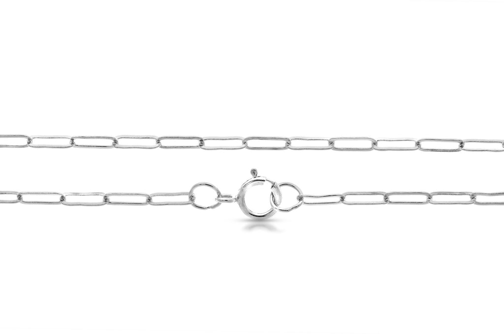 Sterling Silver 5.2x2mm Elongated Drawn Flat Cable Chain 16" with Spring Ring Clasp - 1pc