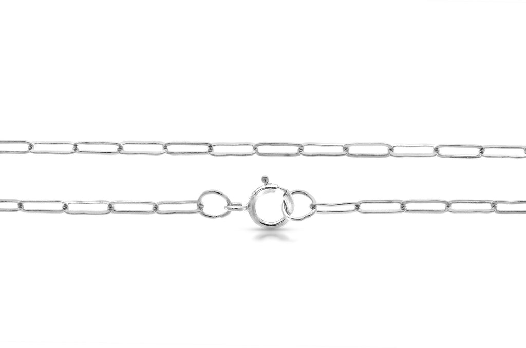 Sterling Silver 5.2x2mm Elongated Drawn Flat Cable Chain 18" with Spring Ring Clasp - 1pc
