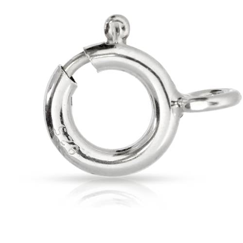 Sterling Silver 5.5mm Spring Ring W/ Closed Ring - 20pcs
