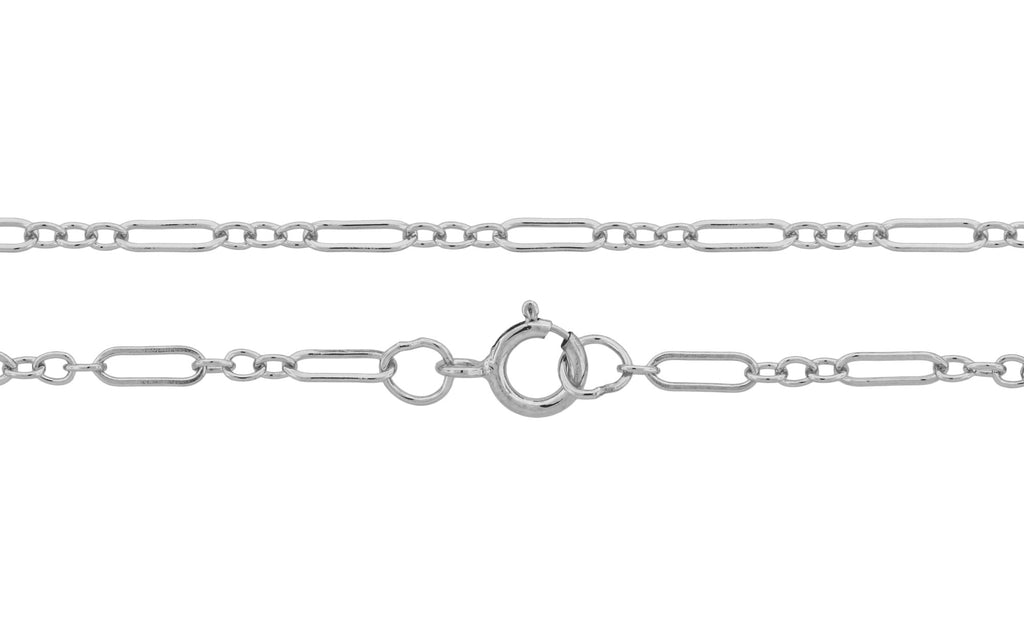 Sterling Silver 5.5x2mm Flat Cable Chain 18" with Spring Ring Clasp - 1pc
