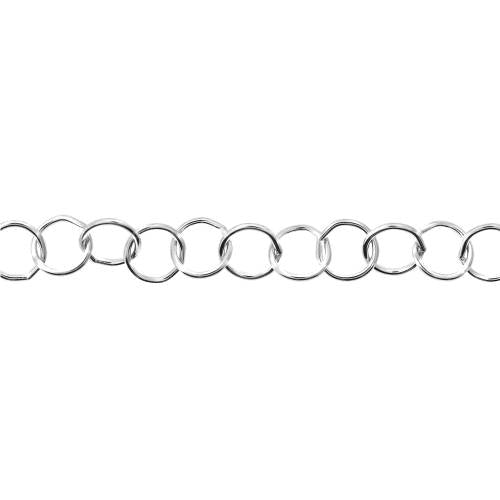 Sterling Silver 5mm Round Cable Chain - 5ft