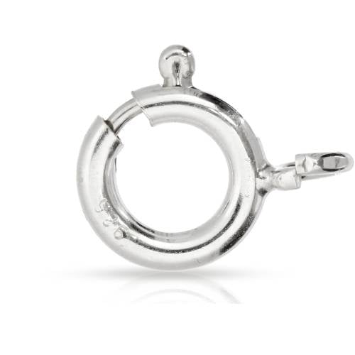 Sterling Silver 6mm Spring Ring Clasp W/ Open Ring - 20pcs/pk