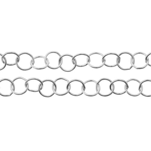 Sterling Silver 7mm Round Cable Chain - 20ft