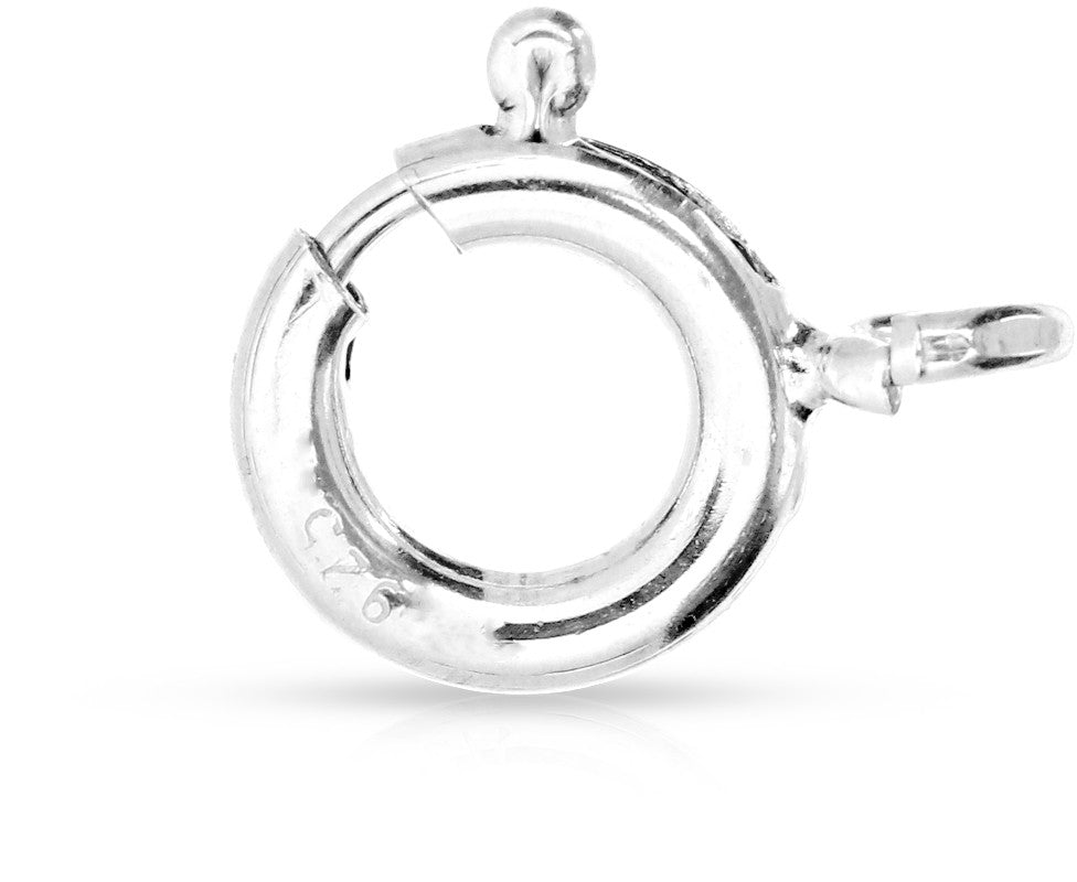 Sterling Silver Premium 6mm Spring Ring W/ Open Ring - 10pcs/pack