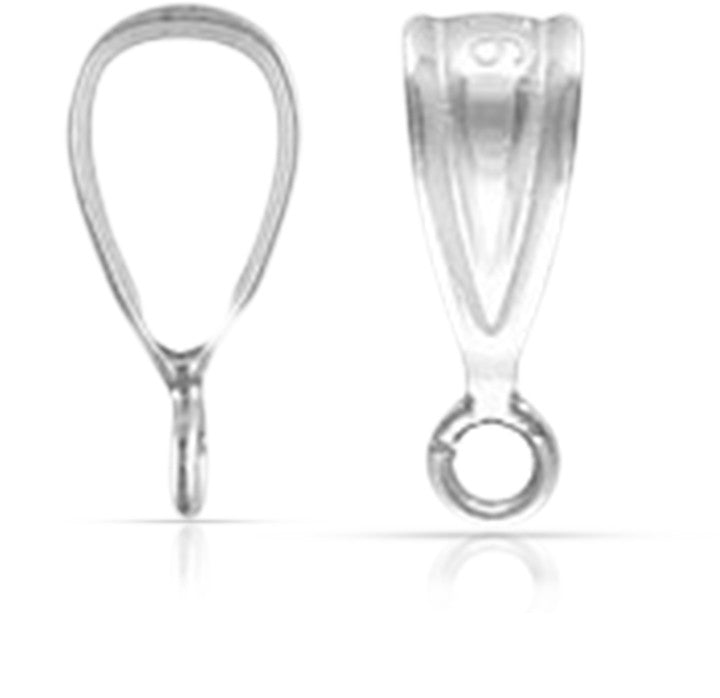Sterling Silver Small Sliding Bail 7x3.8mm with Open Ring - 10pcs/pack