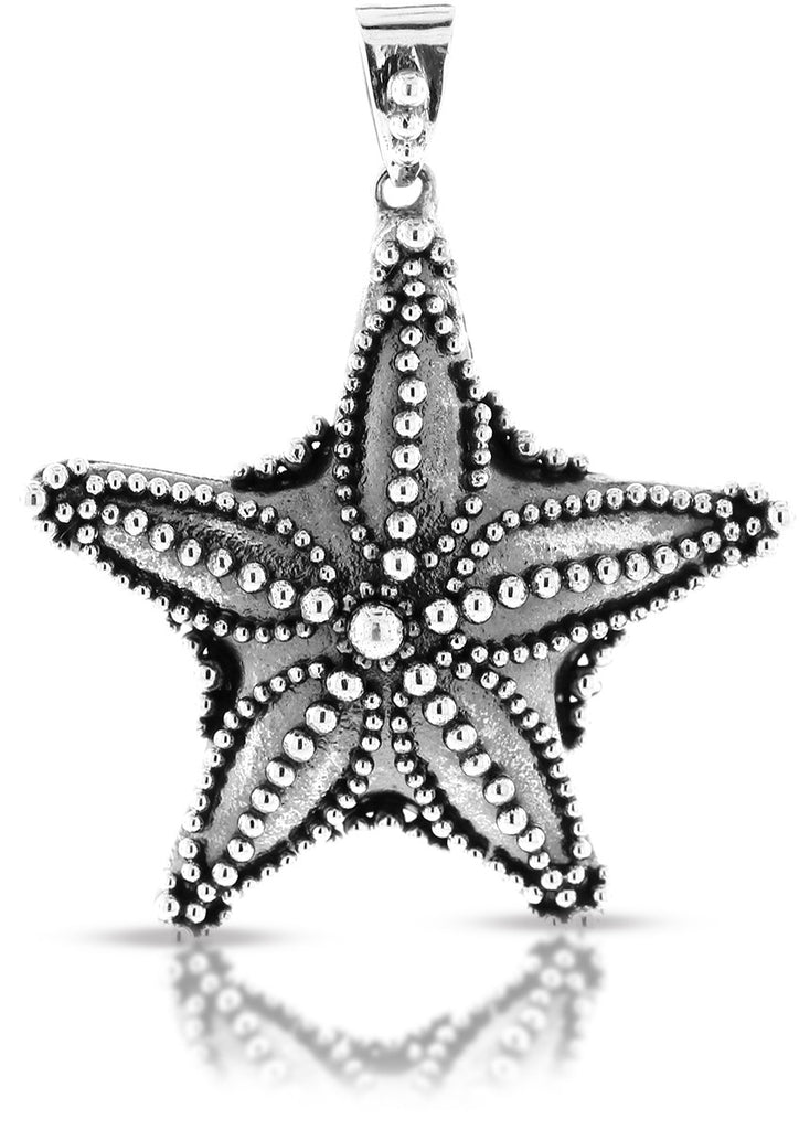 Sterling Silver Starfish Pendant 35x32mm - 1pc