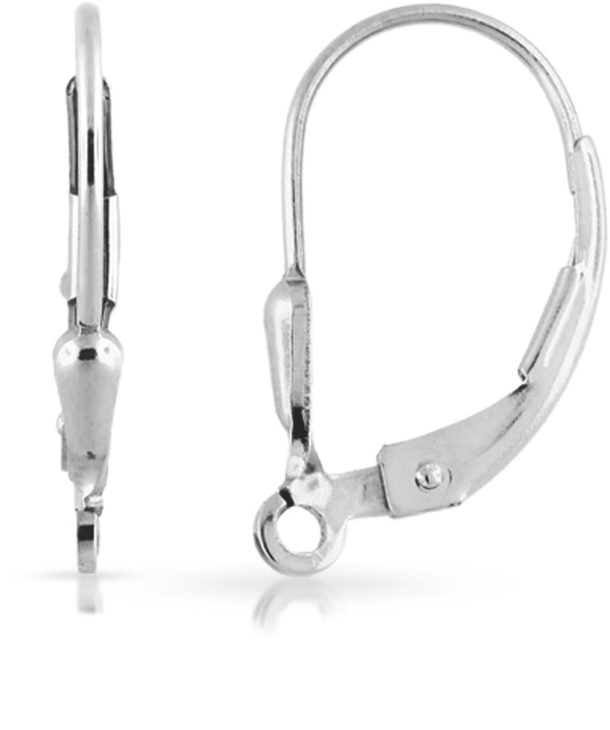 Sterling Silver Tear Drop Leverback W/ Open Ring pair