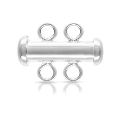 Sterling Silver Tube Clasp 16x4.3mm 2 Strand - 1pc/pk