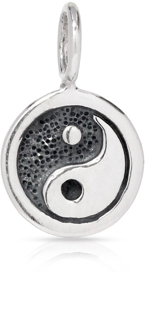 Sterling Silver Yin Yang Charm 13x8mm - 1pc