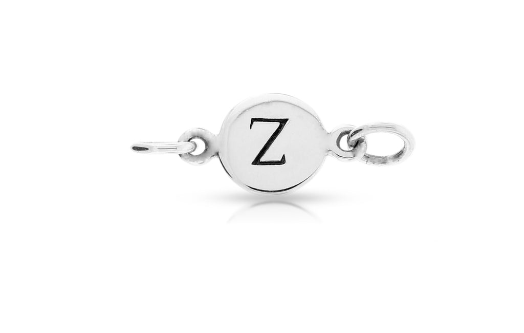 Sterling Silver Z Letter Disc Link 8x21mm - 1pc