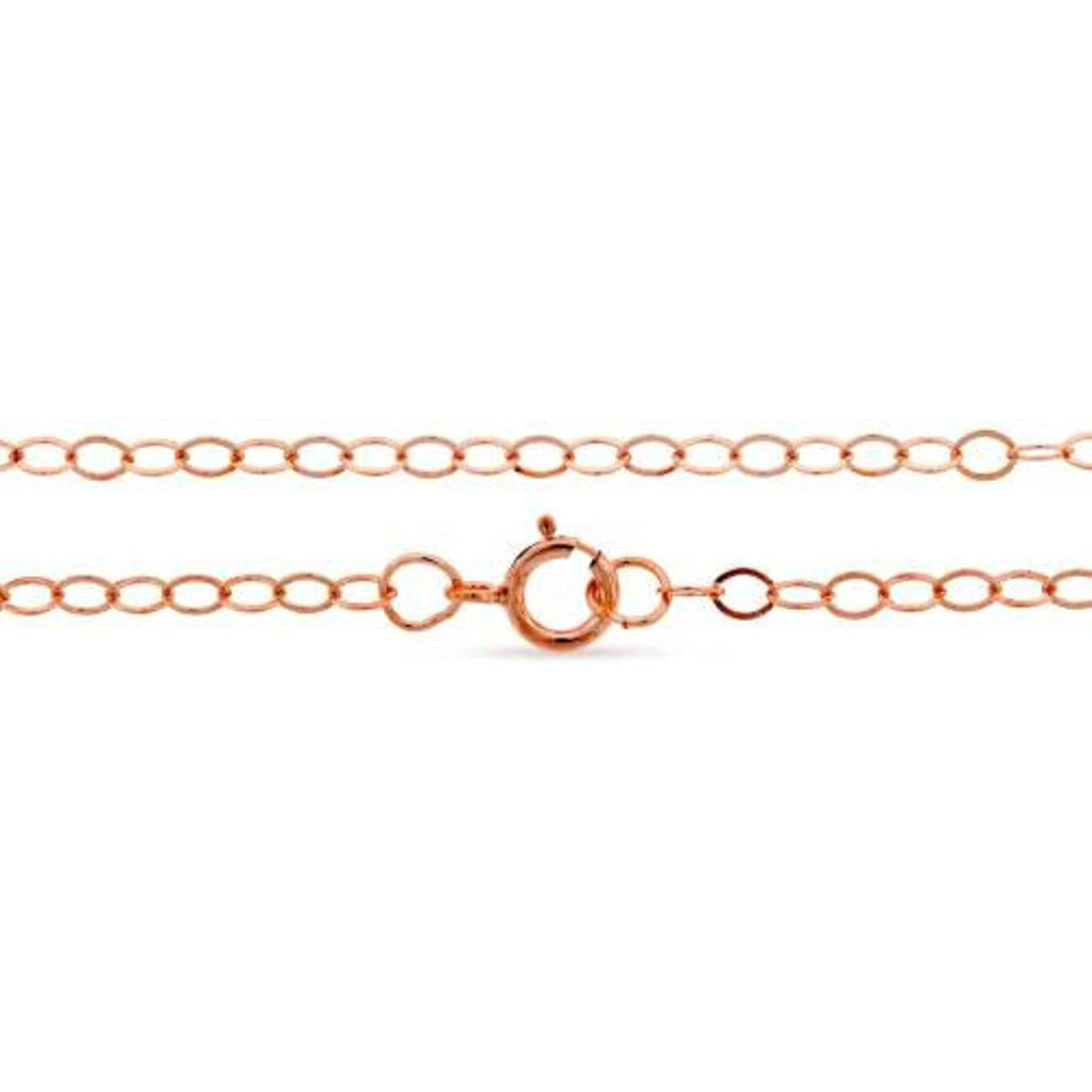 14Kt Rose Gold Filled 2.9x2.1mm 18" Flat Cable Chain - 1pc